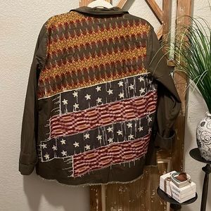 Savanna Jane Size L Beautiful Americana Embroidered Shirt Jacket NWT 100% Cotton